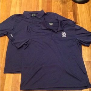 Two izod golf polos navy blue